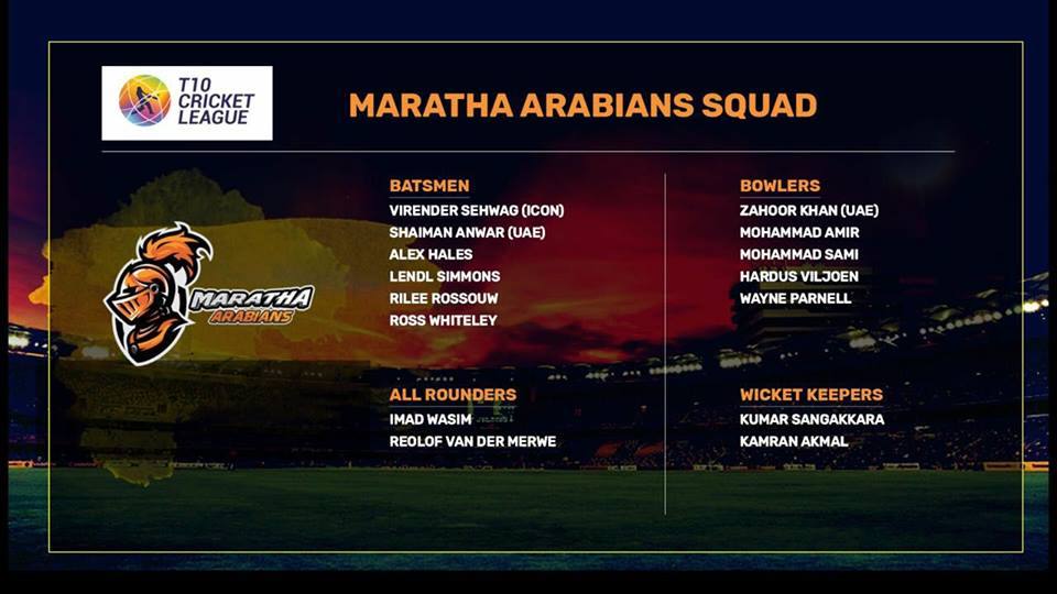 Cricket, T10 Cricket League, T10 Cricket League Teams, T10 Cricket League Squads, T10 Cricket League Schedule, Virender Sehwag, Mohammad Amir, Shahid Afridi